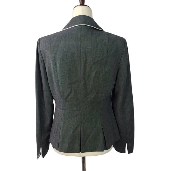 White House Black Market Black White Pin Dot 2 Button Jacket Blazer Size 10 - Picture 3 of 6